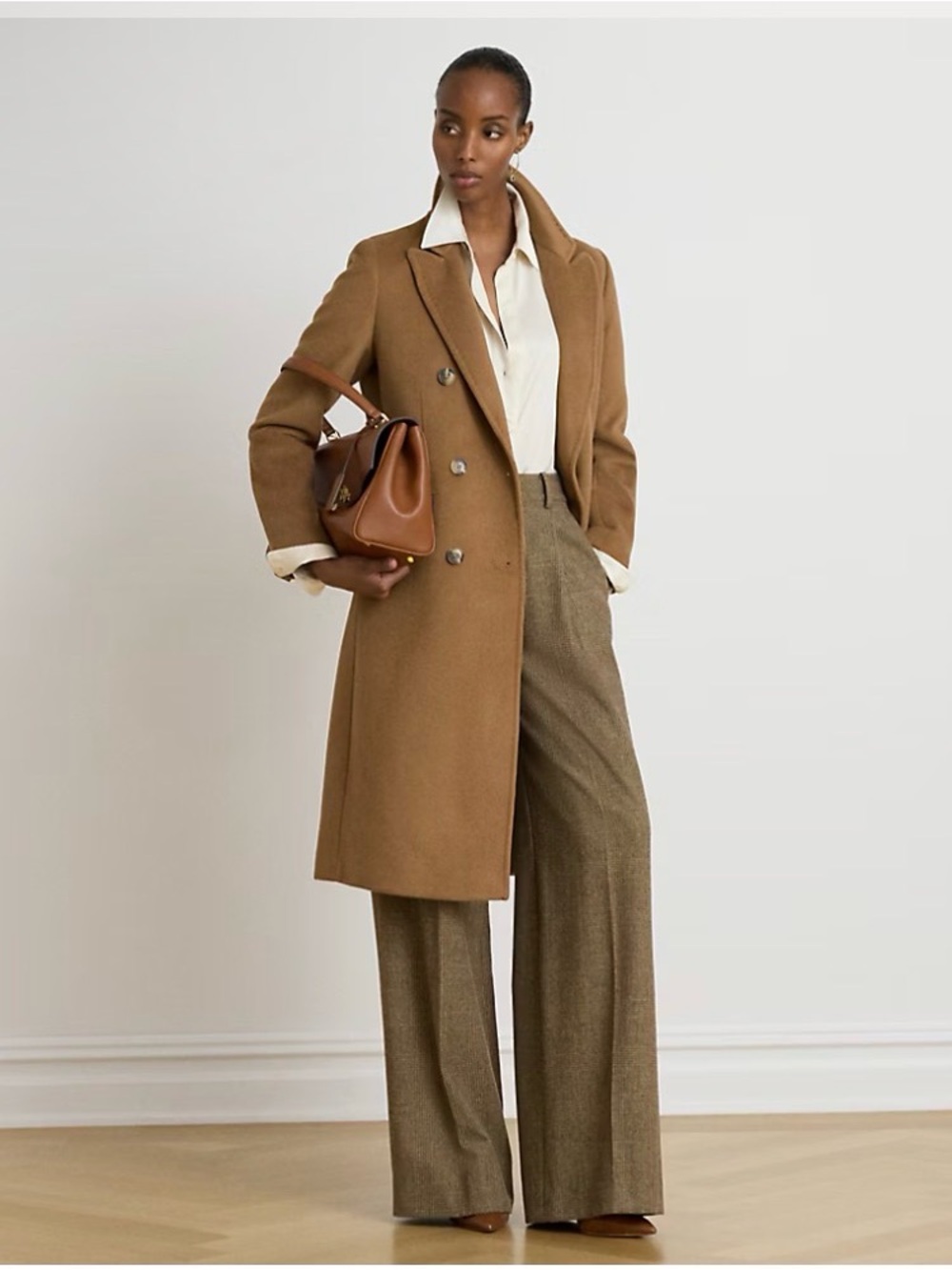 Ralph Lauren Double-Breasted Wool-Blend Coat Camel Vicuna Classic Quiet Luxury